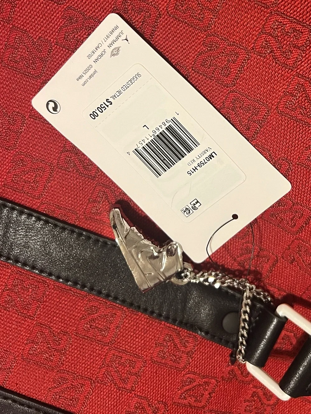 Jordan Monogram Duffle Bag Large in Varsity Red and Black NIKE